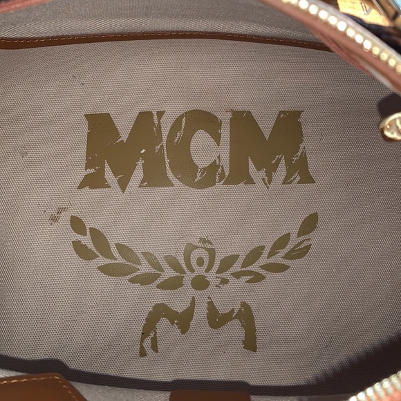 EUC MCM Cognac Visetos 2 way satchel - Picture 11 of 15